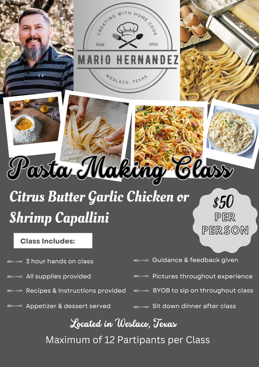 Friday, August 15, 2025 7-10 PM- Citrus Butter Garlic Class